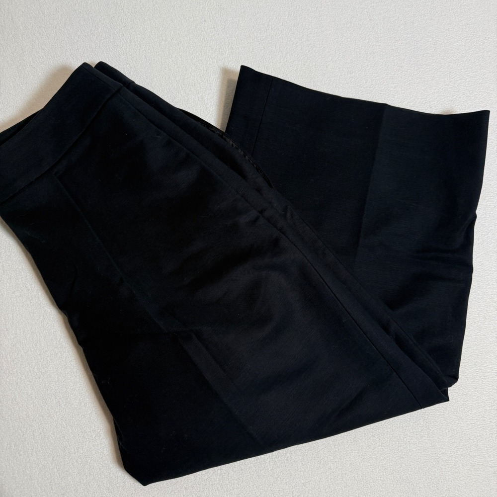 Kate Spade Cropped Wide Leg Pants High Waist Black Career Black Womens Size 0